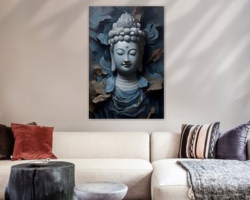 Bouddha bleu sur But First Framing