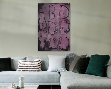 Modern abstract geometric art. Organic shapes in purple and black by Dina Dankers