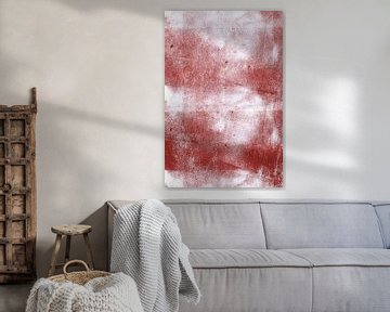 Kleurvlakken. Moderne abstracte kunst in warm rood en wit van Dina Dankers