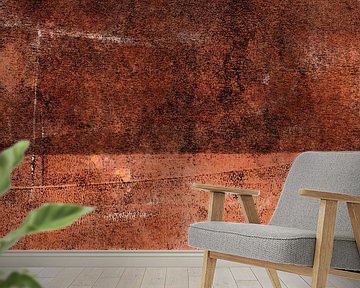 Color planes. Modern abstract art in burn umber rusty brown by Dina Dankers