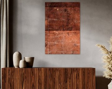 Color planes. Modern abstract art in burn umber rusty brown by Dina Dankers
