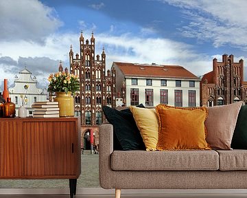 Greifswald - marktplein met gotische huizen