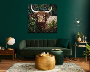 Scottish highland cow by Vlindertuin Art