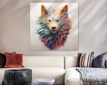 Wolf in mehrfarbig von Gelissen Artworks