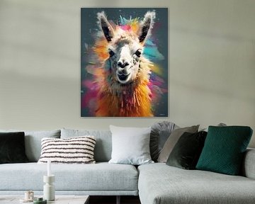 Lama in mehrfarbig von Gelissen Artworks