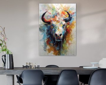 vache en multicolore sur Gelissen Artworks