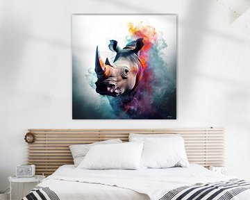 neushoorn in multicolor van Gelissen Artworks