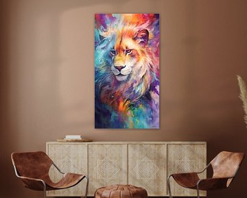 lion en multicolore sur Gelissen Artworks