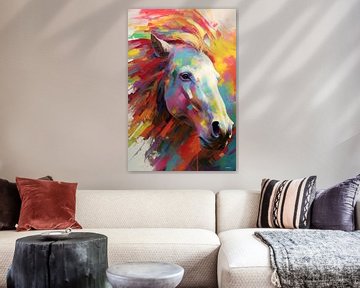 cheval en multicolore sur Gelissen Artworks