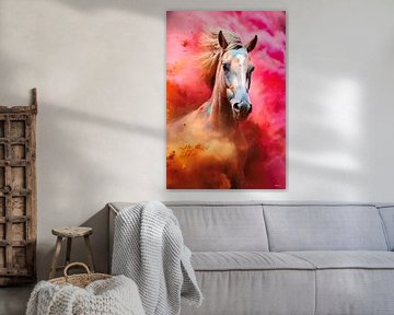 cheval en multicolore sur Gelissen Artworks