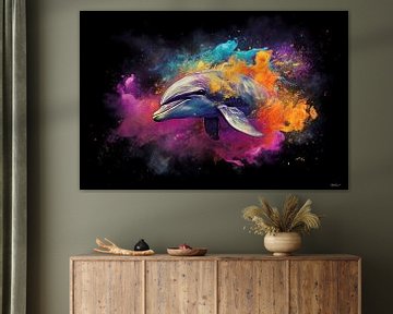 dolfijn in multicolor van Gelissen Artworks