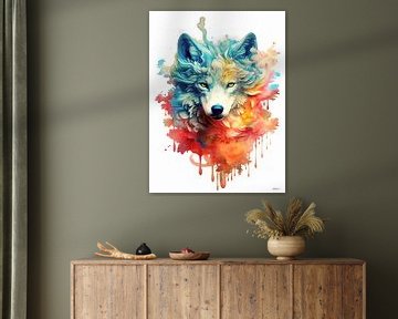 wolf in multicolor van Gelissen Artworks