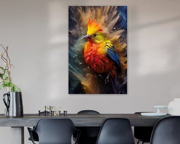 oiseau en multicolore sur Gelissen Artworks