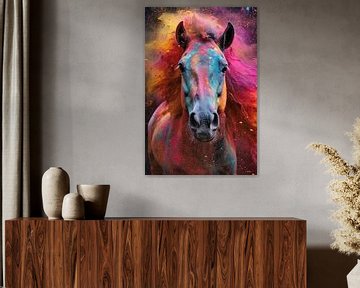 cheval en multicolore sur Gelissen Artworks