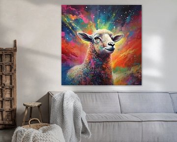 mouton en multicolore sur Gelissen Artworks