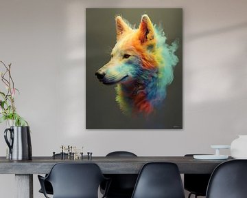 Wolf in mehrfarbig von Gelissen Artworks