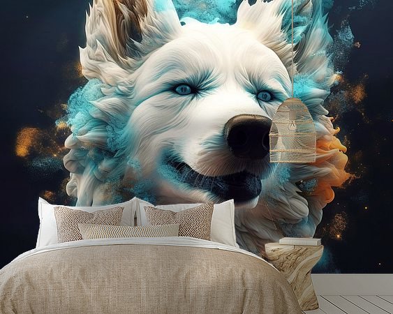 Voorbeeld van het werk in een kamer