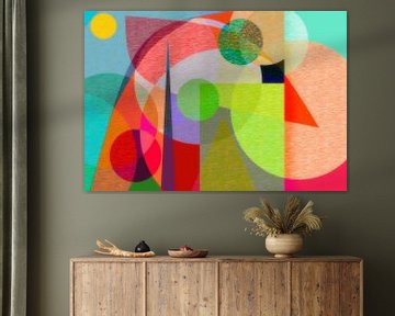 Kleurrijk digitaal abstract van Corinne Welp