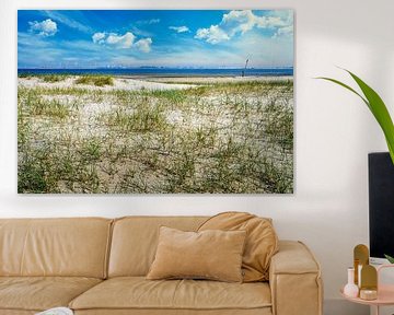 dune and beach with view of the Maasvlakte by eric van der eijk