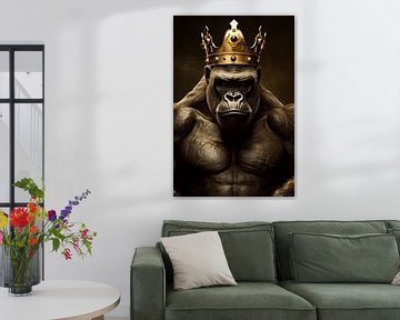 Gorilla met een kroon van Wall Wonder