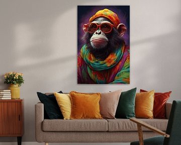 Singe hippie sur Wall Wonder