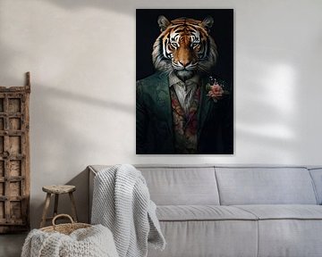 Tigre en costume sur Wall Wonder