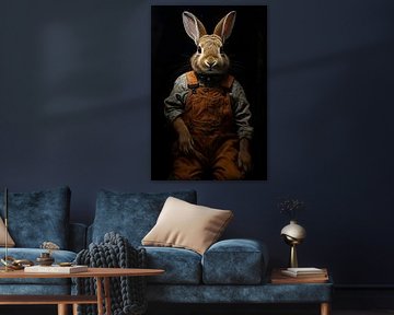 Rabbit in dungarees by Wall Wonder
