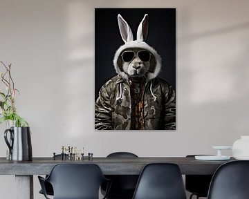 Lapin en sweat à capuche sur Wall Wonder