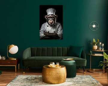 Un chimpanzé comme cuisinier sur Wall Wonder