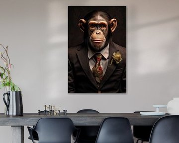 Chimpanzé en costume sur Wall Wonder