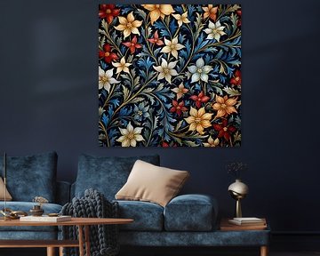 Botanical floral pattern by Vlindertuin Art
