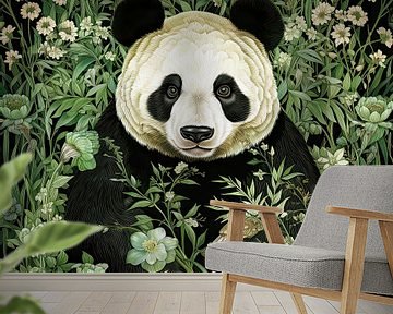 Pandabeer portret in het groen van Vlindertuin Art