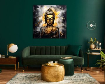 Buddha in gold und schwarz von ARTemberaubend