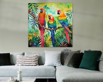 Drie papegaaien van ARTemberaubend