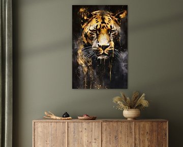 Jaguar in goud en zwart van ARTemberaubend