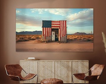 Retro american desert landscape by Vlindertuin Art