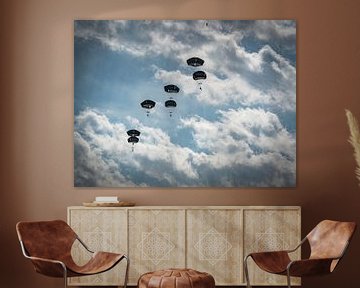 Les parachutistes au-dessus de Ginkel Heath (variation 2) sur Geerten Teekens