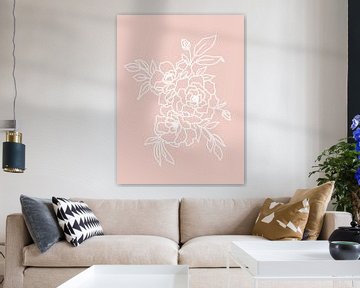 Illustration of roses with white lines by KPstudio