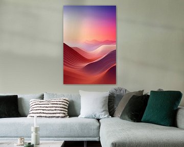 Wallpaper abstracte bergen van Digitale Schilderijen
