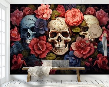 Drei Totenköpfe Kunst von Digitale Schilderijen