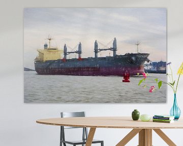 Ship in the New Waterway by Hoek van Holland by Lida Bruinen
