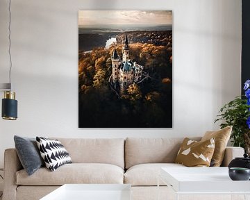 Herfstfoto van een kasteel van fernlichtsicht