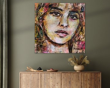 Peinture d'un portrait de femme sur Anja Namink - Peintures