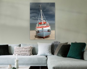 Bateaux de pêche danois sur la plage sur Menno Schaefer