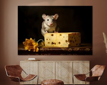 Still life Mouse with Cheese by But First Framing