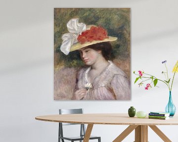 Vrouw met gebloemde hoed, Pierre-Auguste Renoir