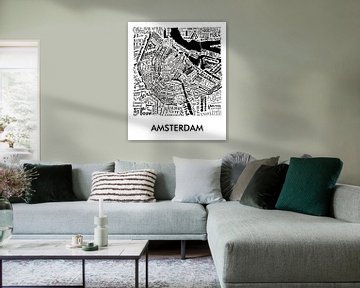 Plattegrond Amsterdam in woorden met A'dam toren