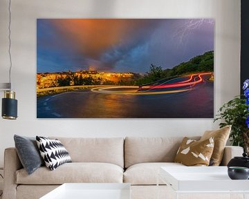 Blitzschlag über Pitigliano von Henk Meijer Photography