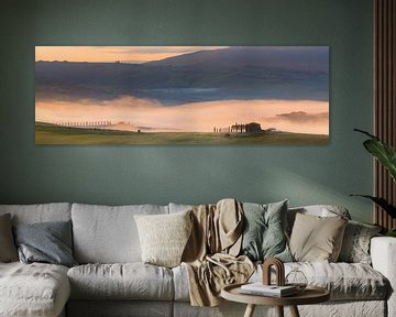 Panorama van Val d'Orcia, Toscane van Henk Meijer Photography