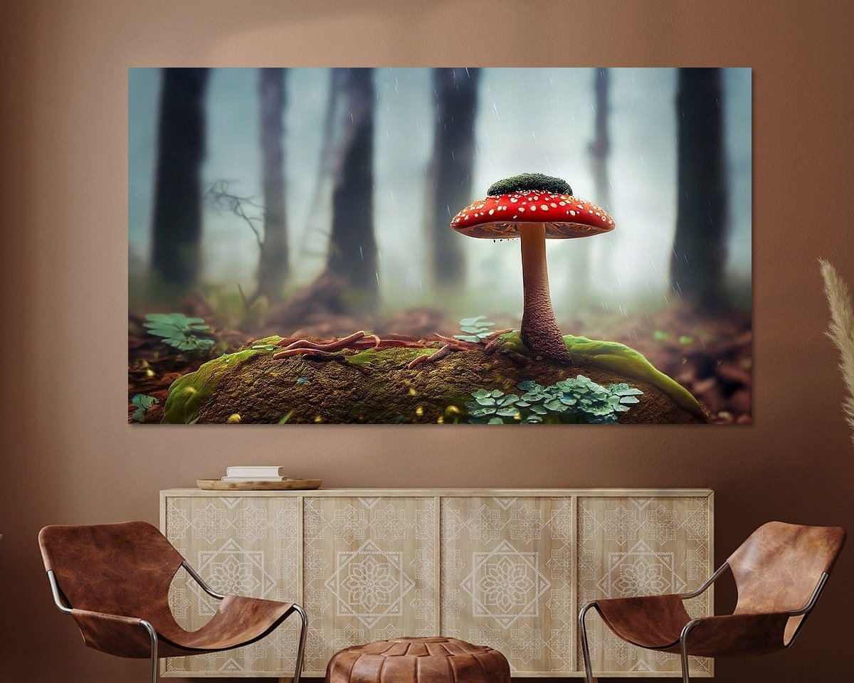 Voorbeeld van het werk in een kamer